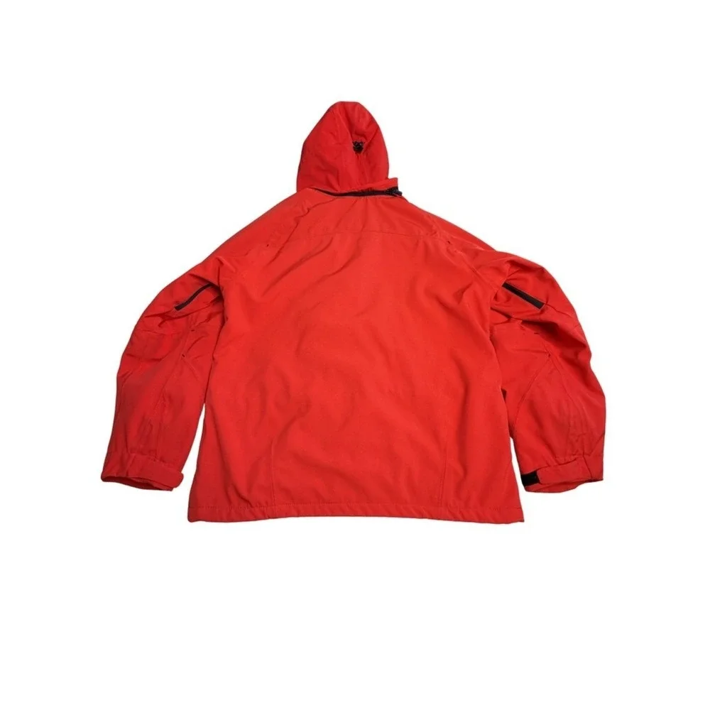Volkl Ski Jacket‎ Mens L Red Waterproof Hooded Snowboard Technical Shell